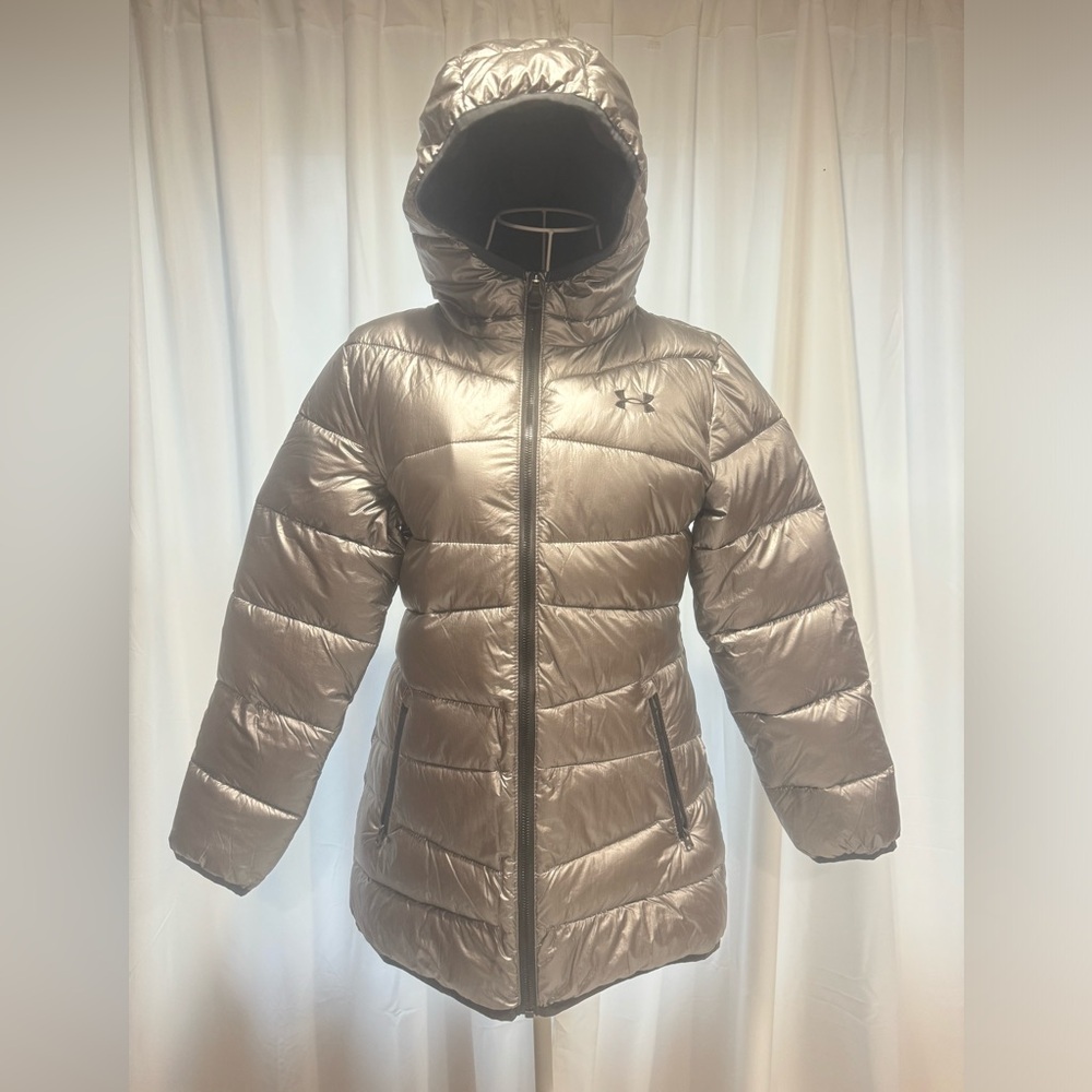Under Armor Chrome Puffer Coat YL NWOT